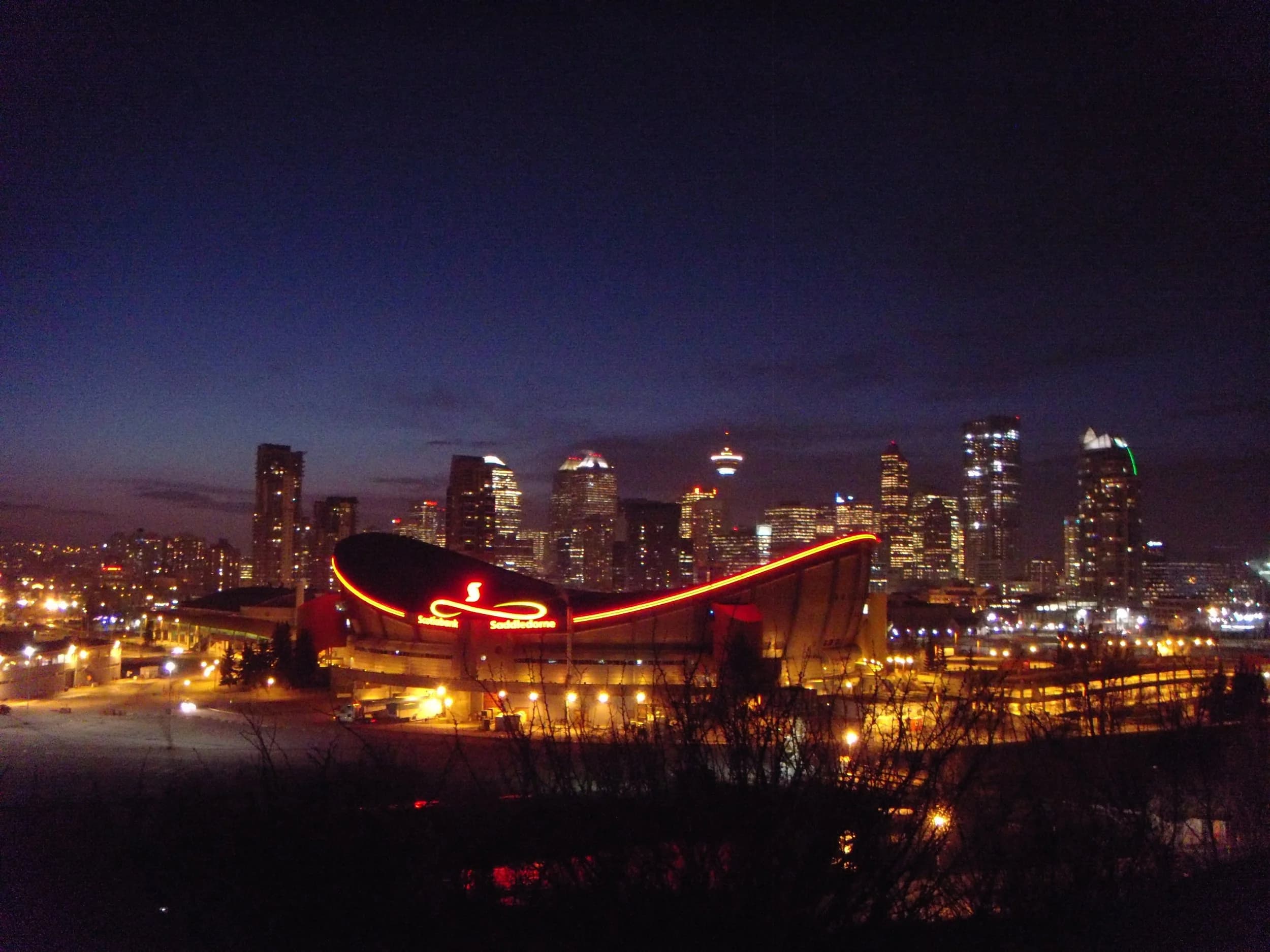 Calgary skyline at night.