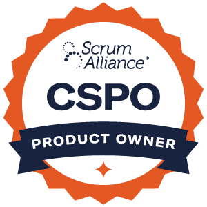 Certified Scrum Product Owner badge.